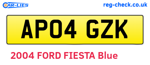 AP04GZK are the vehicle registration plates.