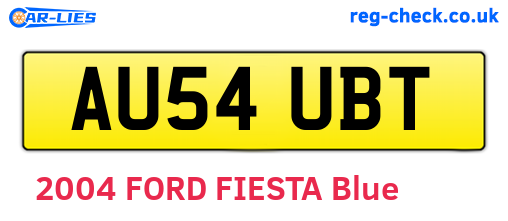 AU54UBT are the vehicle registration plates.