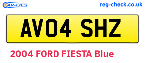 AV04SHZ are the vehicle registration plates.