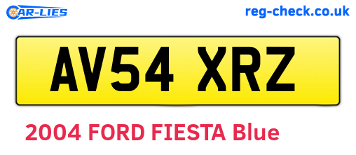 AV54XRZ are the vehicle registration plates.