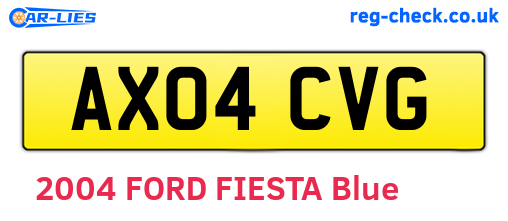 AX04CVG are the vehicle registration plates.
