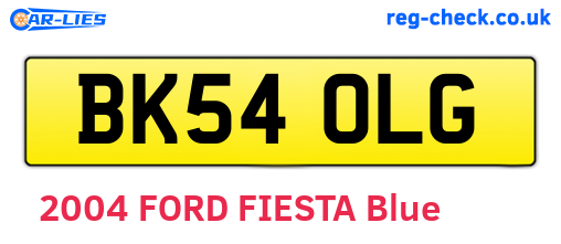 BK54OLG are the vehicle registration plates.