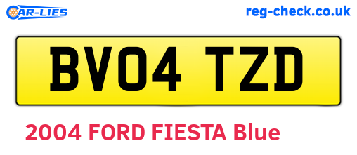 BV04TZD are the vehicle registration plates.