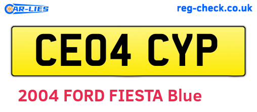 CE04CYP are the vehicle registration plates.