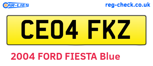CE04FKZ are the vehicle registration plates.