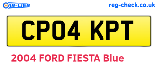 CP04KPT are the vehicle registration plates.