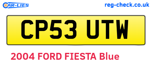 CP53UTW are the vehicle registration plates.