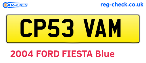 CP53VAM are the vehicle registration plates.