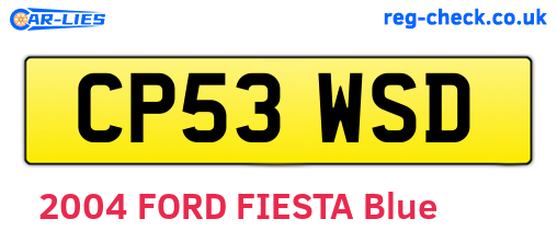 CP53WSD are the vehicle registration plates.