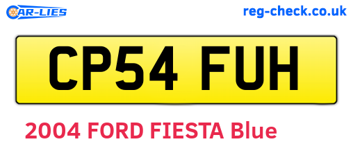 CP54FUH are the vehicle registration plates.