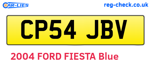 CP54JBV are the vehicle registration plates.