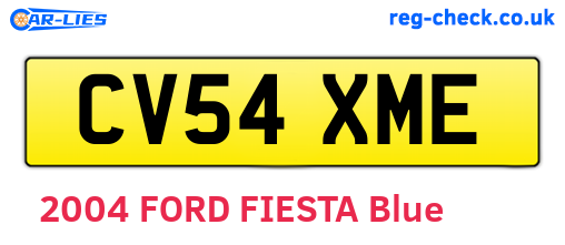 CV54XME are the vehicle registration plates.