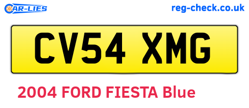 CV54XMG are the vehicle registration plates.
