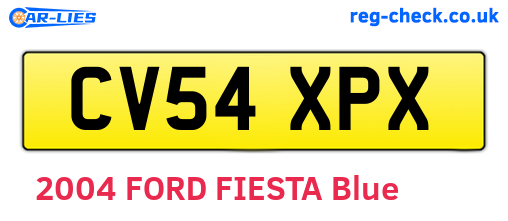 CV54XPX are the vehicle registration plates.