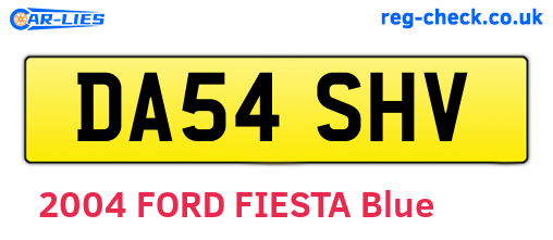 DA54SHV are the vehicle registration plates.