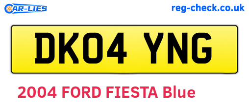 DK04YNG are the vehicle registration plates.