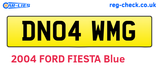 DN04WMG are the vehicle registration plates.