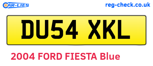 DU54XKL are the vehicle registration plates.