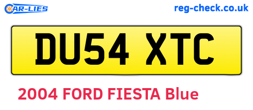 DU54XTC are the vehicle registration plates.