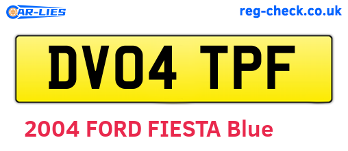 DV04TPF are the vehicle registration plates.