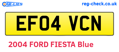EF04VCN are the vehicle registration plates.