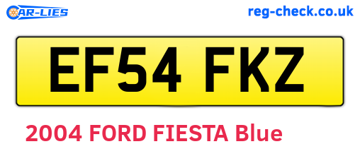 EF54FKZ are the vehicle registration plates.