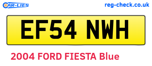 EF54NWH are the vehicle registration plates.