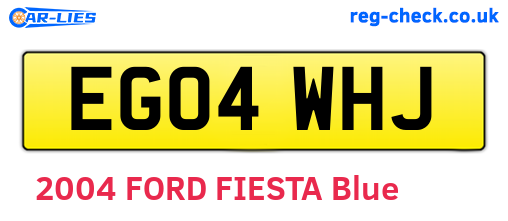 EG04WHJ are the vehicle registration plates.