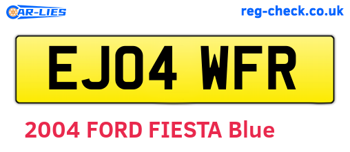 EJ04WFR are the vehicle registration plates.