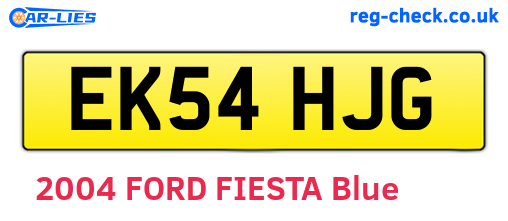 EK54HJG are the vehicle registration plates.