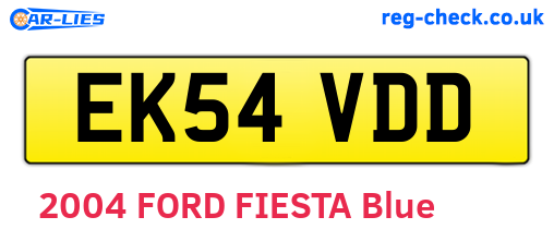 EK54VDD are the vehicle registration plates.