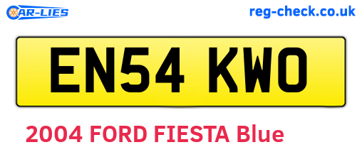 EN54KWO are the vehicle registration plates.