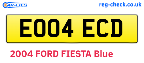 EO04ECD are the vehicle registration plates.