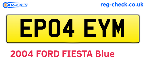 EP04EYM are the vehicle registration plates.