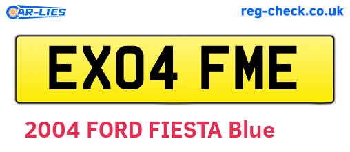 EX04FME are the vehicle registration plates.
