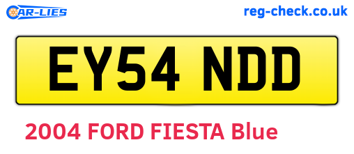 EY54NDD are the vehicle registration plates.