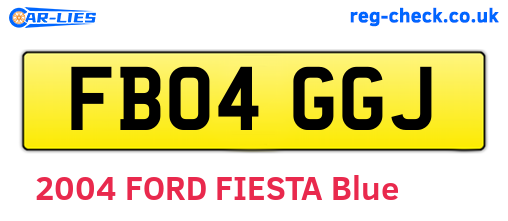 FB04GGJ are the vehicle registration plates.