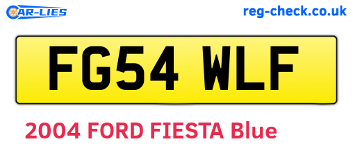 FG54WLF are the vehicle registration plates.