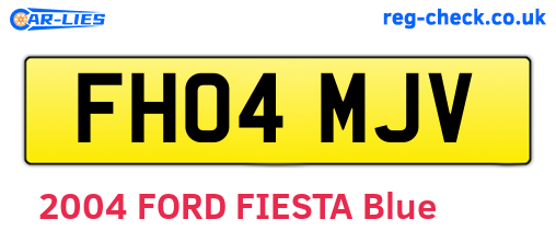 FH04MJV are the vehicle registration plates.