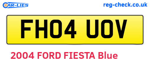 FH04UOV are the vehicle registration plates.