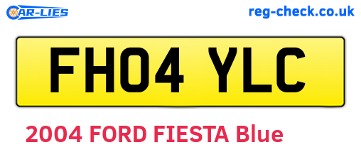 FH04YLC are the vehicle registration plates.