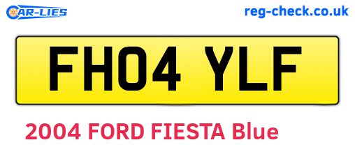 FH04YLF are the vehicle registration plates.