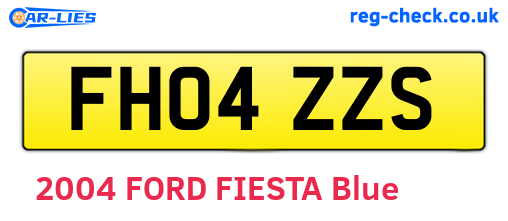 FH04ZZS are the vehicle registration plates.