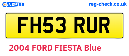 FH53RUR are the vehicle registration plates.