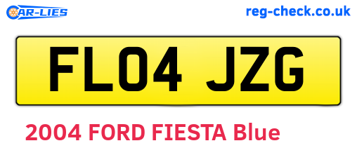 FL04JZG are the vehicle registration plates.