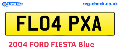 FL04PXA are the vehicle registration plates.