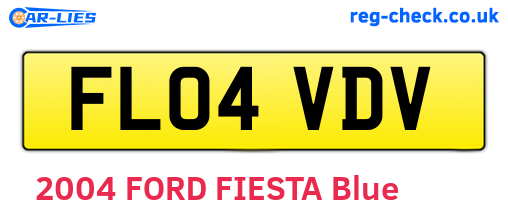 FL04VDV are the vehicle registration plates.