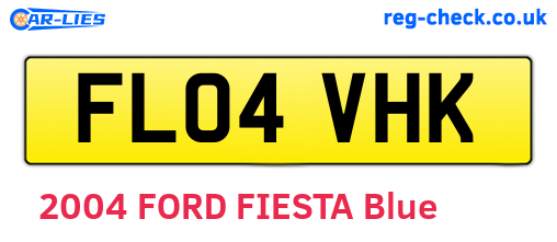 FL04VHK are the vehicle registration plates.