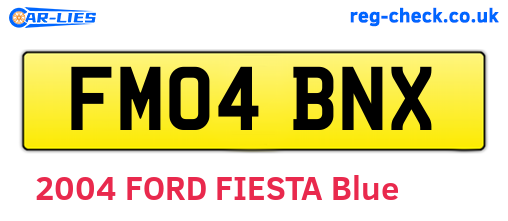 FM04BNX are the vehicle registration plates.