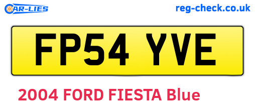 FP54YVE are the vehicle registration plates.